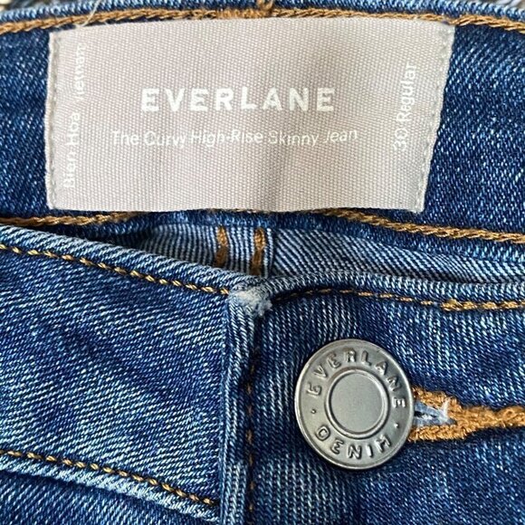 Everlane The Curvy High Rise Skinny Jean Denim Blue Size 30 - Picture 3 of 7